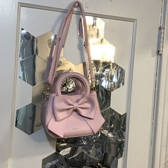Lixiayue Handbags - Elegant Pink Bow Convertible Handbag Crossbody